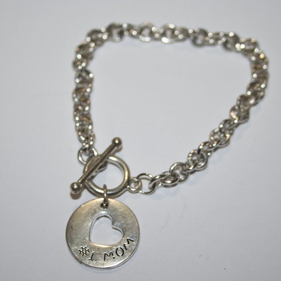 Beautiful silver #1 MOM bracelet 7.5" - Picture 1 of 4